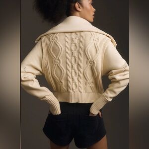 NWT Anthropologie Pilcro Cream Cable Knit Sweater 2X